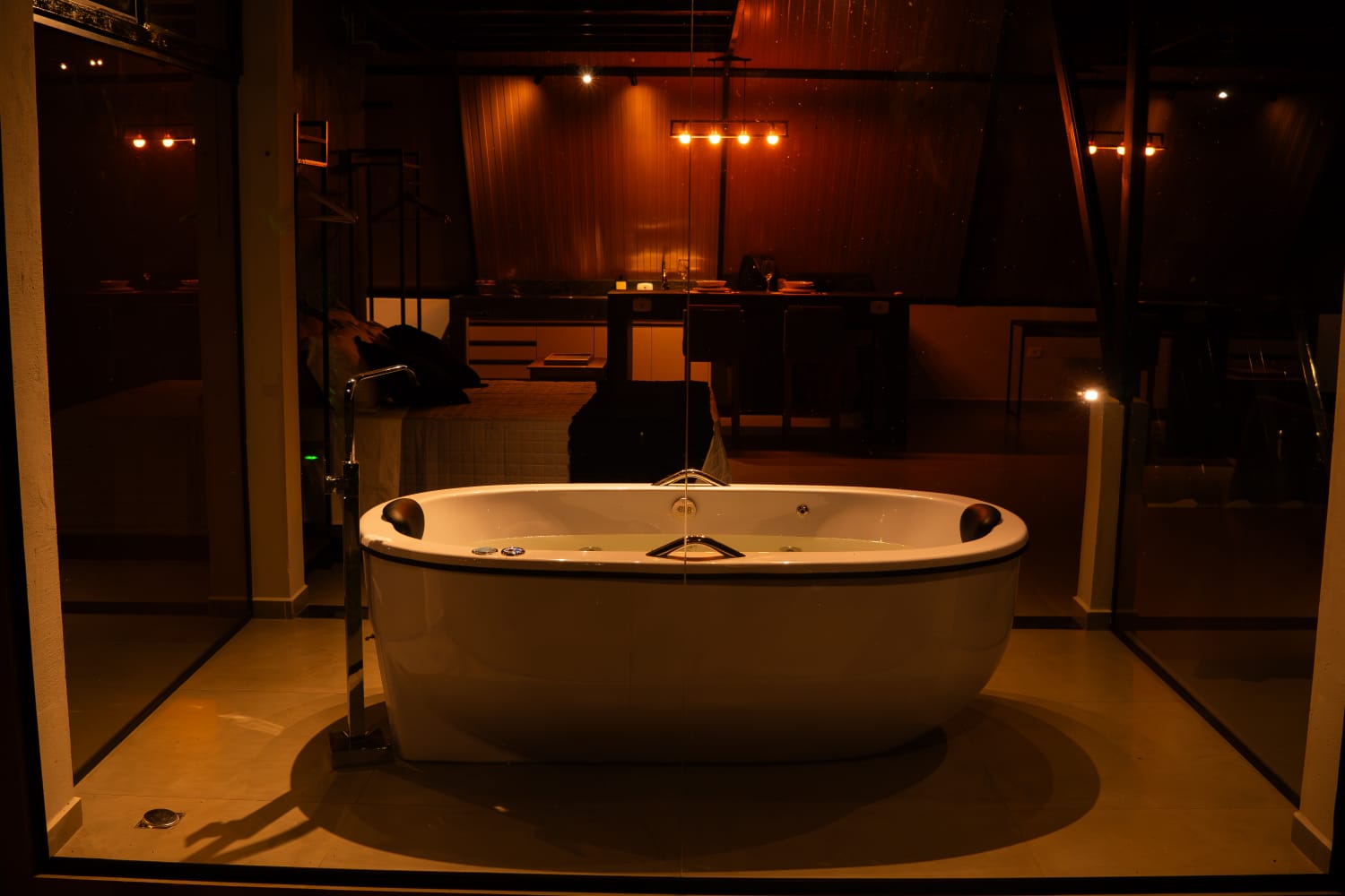 Jacuzzi aquecida no chalé em Paraisópolis MG